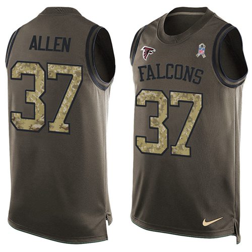Nike Falcons #37 Ricardo Allen Green Men's Stitched NFL Limited Salute To Service Tank Top Jersey